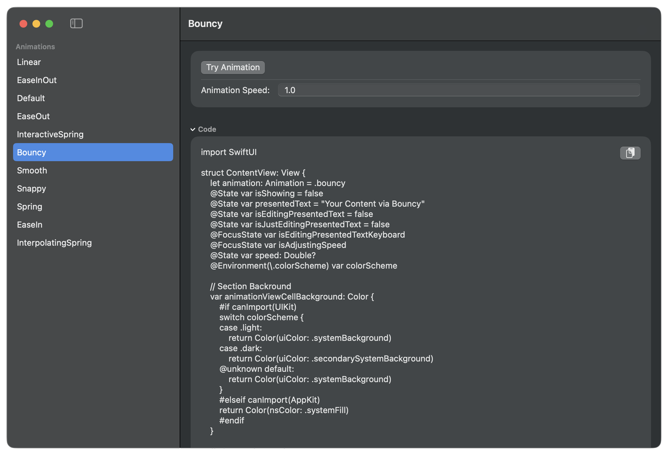 Animate Code Generation